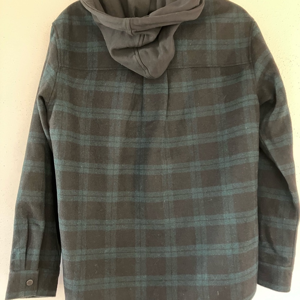 Disturbia Trellis US6 Hooded pocket wool blend plaid check shacket goth - Picture 5 of 7